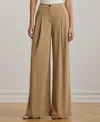 Ralph Lauren Pleated Stretch Jersey Wide-leg Pant In Classic Camel