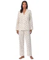 Ralph Lauren Petite Printed Fleece Pajama Set In Ivory Floral