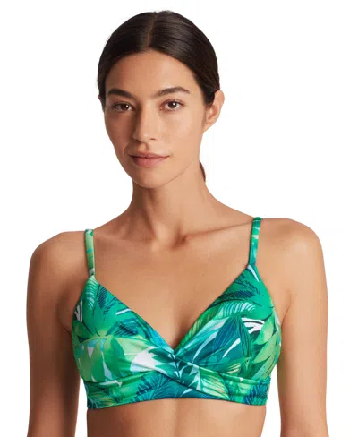 RALPH LAUREN WOMEN'S PRINTED TWIST-FRONT BIKINI TOP