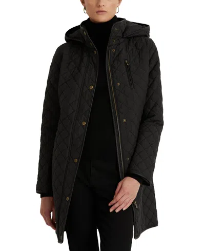 Ralph Lauren Women's Hooded Quilted Coat In Black