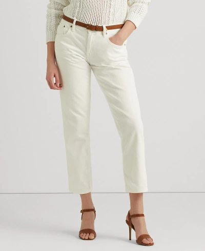 Lauren Ralph Lauren Women's Relaxed Tapered Ankle Jeans In White Wash