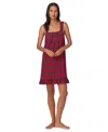 Ralph Lauren Lauren  Sleeveless Plaid Nightgown In Red Print