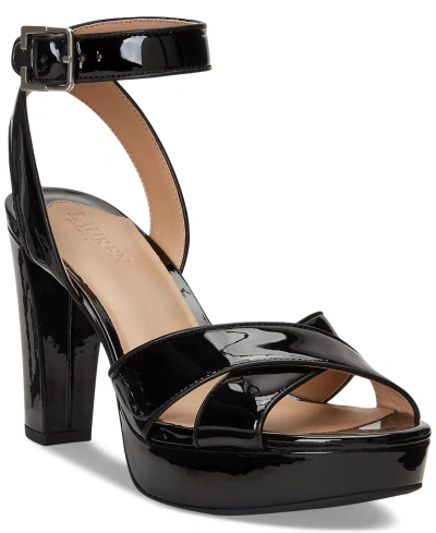 Lauren Ralph Lauren Women's Sasha Ankle-strap Platform Dress Sandals In Black Patent