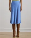 Ralph Lauren Women's Satin Charmeuse Midi Skirt In Sky Blue