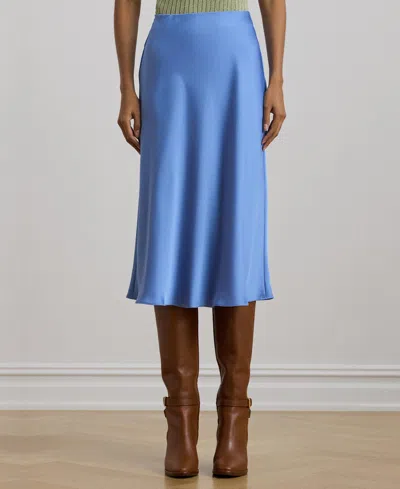 Ralph Lauren Women's Satin Charmeuse Midi Skirt In Sky Blue
