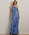 Ralph Lauren Women's Satin Charmeuse One-shoulder Gown In Sky Blue