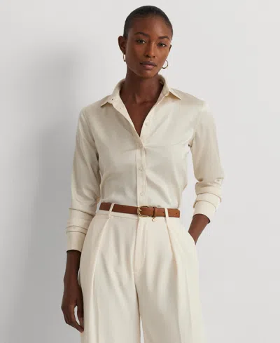 Ralph Lauren Women's Satin Charmeuse Shirt In Mascarpone Cream