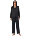 RALPH LAUREN WOMEN'S SATIN NOTCHED-COLLAR PAJAMA SET