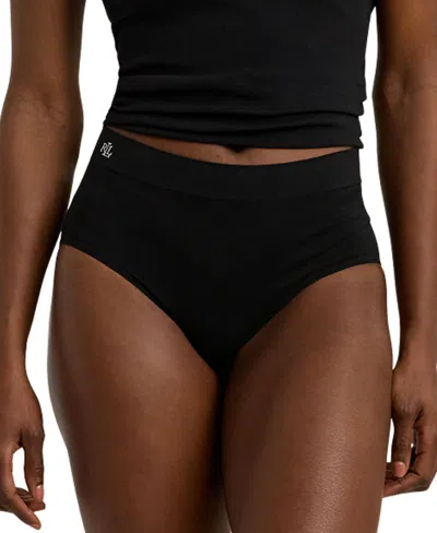 Lauren Ralph Lauren Women's Seamless Stretch Jersey High-rise Brief Underwear 4l0012 In Black