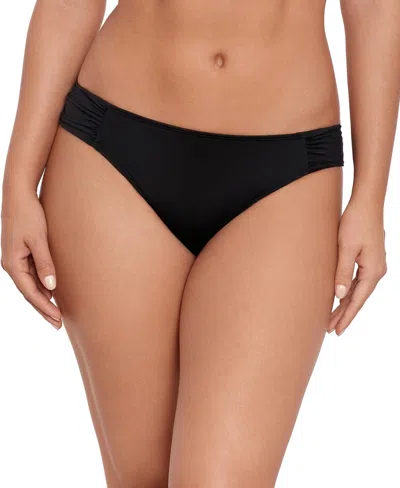 Ralph Lauren Women's Shirred Side Tab Hipster Swim Bottom In Black