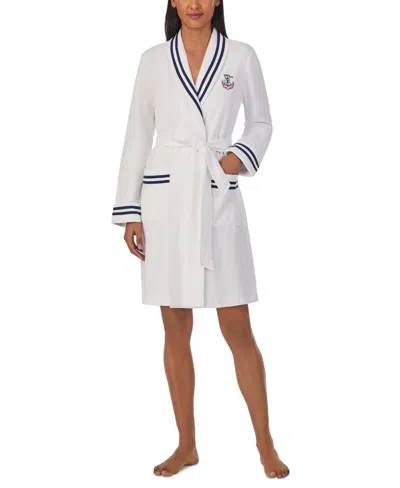 Lauren Ralph Lauren Women's Short Shawl-collar Dressing Gown In White