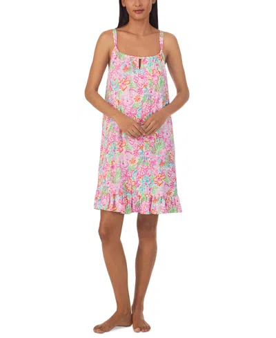 Lauren Ralph Lauren Women's Short Tunnel Neck Strap Nightgown In Multi Floral