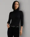 Ralph Lauren Stretch Jersey Turtleneck In Black
