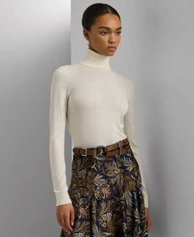 Ralph Lauren Women's Silk-blend Turtleneck Sweater In Mascarpone Cream