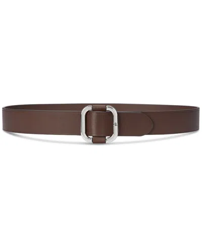 Ralph Lauren Women's Slide-buckle Leather Belt In Dark Mahogany