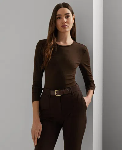 Ralph Lauren Women's Slim-fit Crewneck Tee In Brown