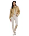 Ralph Lauren Petite Snap-front Stand-collar Packable Coat In Sand Dune