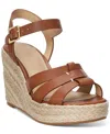 Ralph Lauren Soffia Platform Espadrillas In Lauren Tan