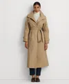Ralph Lauren Stand Collar Trench Coat In Sand
