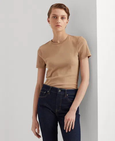 Ralph Lauren Stretch Knit T-shirt, Regular & Petite In Classic Camel