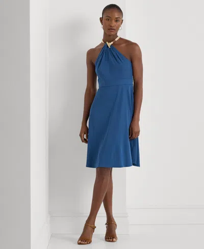 Lauren Ralph Lauren Women's Stretch Jersey Halter Dress In Indigo Dusk