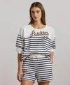 Ralph Lauren Jamarie Long Sleeve Sweatshirt In White,refined Navy