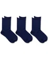 Ralph Lauren Women's Super Soft 3pk Roll-top Socks In Navy