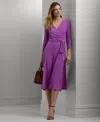 Ralph Lauren Surplice Jersey Dress In Aurora Violet