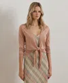 Ralph Lauren Women's Tie-front Linen Cardigan In Sunrise Blush