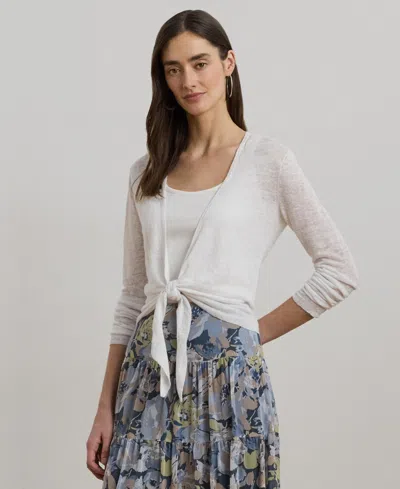 Ralph Lauren Women's Tie-front Linen Cardigan In White