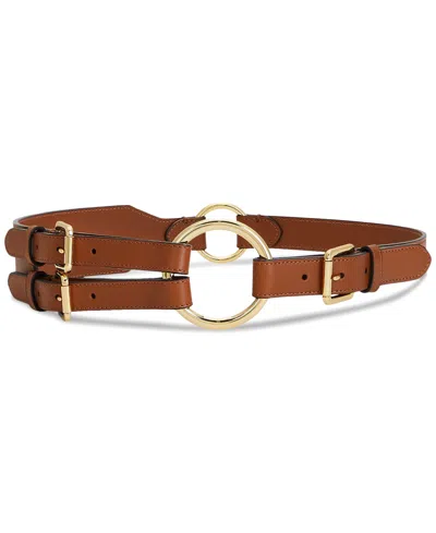 Ralph Lauren Women's Tri-strap O-ring Leather Belt In Lauren Tan