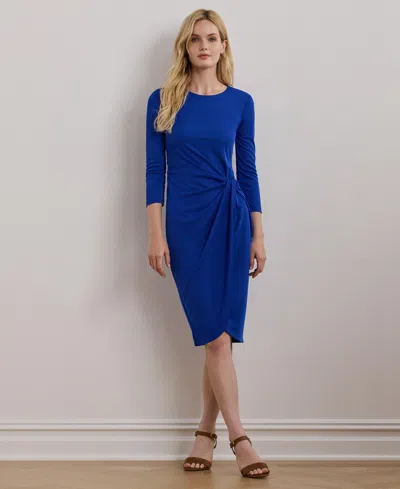 Ralph Lauren Women's Twist-front Stretch Jersey Dress In New Sapphire