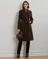Ralph Lauren Women's Wool-blend Belted Wrap Coat In Chocolate