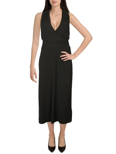 Lauren Ralph Lauren Womens Belted Long Cocktail And Party Dress In Black