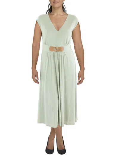 Lauren Ralph Lauren Womens Buckle Long Maxi Dress In Green