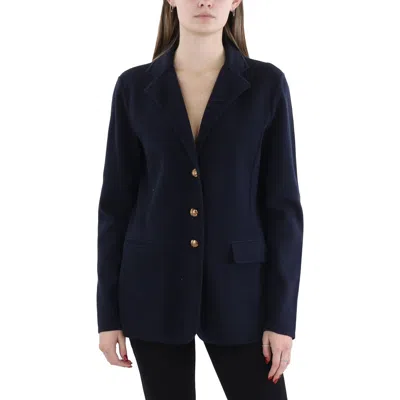 Ralph Lauren Women's Plus Size Combed Cotton Single-breasted Blazer In Lauren Navy