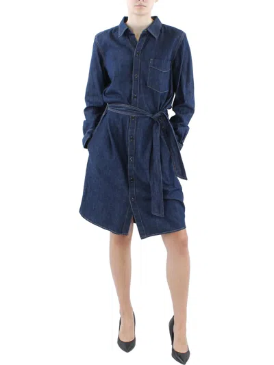 Ralph Lauren Womens Cotton Midim Shirtdress In Blue