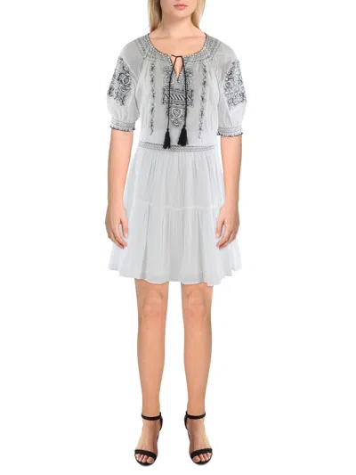 Lauren Ralph Lauren Womens Cotton Short Fit & Flare Dress In Gray