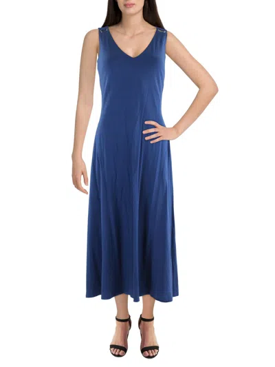 Lauren Ralph Lauren Womens Daytime Maxi Shift Dress In Blue
