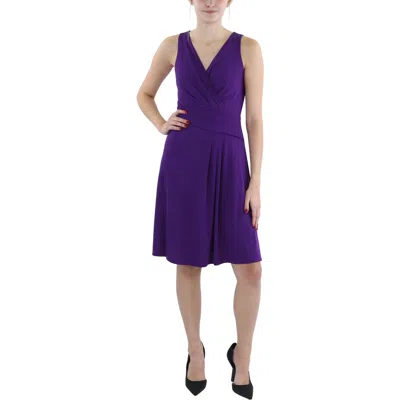 Ralph Lauren Womens Drapey Midi Cocktail And Party Dress In Multi