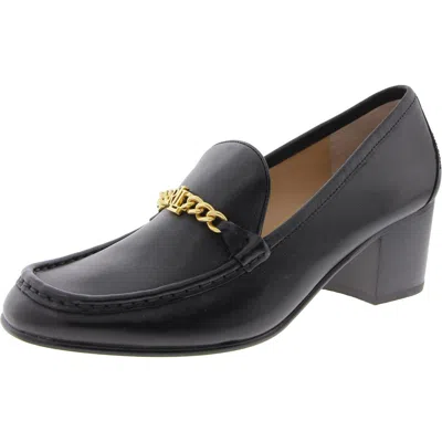 Ralph Lauren Womens Embellished Leather Loafer Heels In Multi