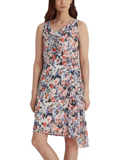Lauren Ralph Lauren Womens Floral Gathered Cocktail And Party Dress In Multi