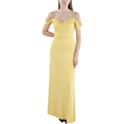 Ralph Lauren Womens Full Length Cold Shoulder Evening Dress In Multi