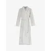 Ralph Lauren Plus Size Hartford Lounge Shawl Collar Knit Robe In Grey Heather