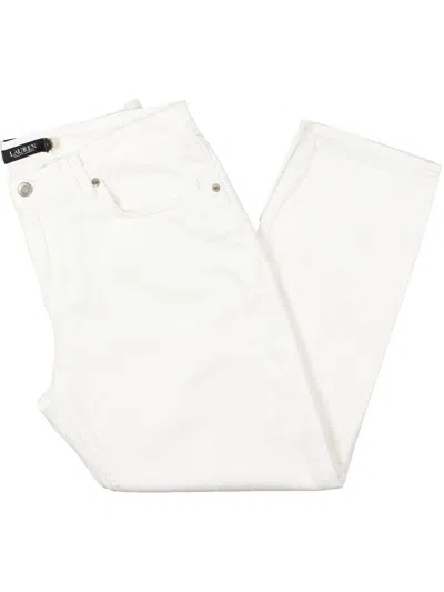 Lauren Ralph Lauren Womens High Rise Cropped Ankle Jeans In White