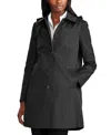 Ralph Lauren Womens Hooded A-line Raincoat In Black