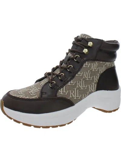 Ralph Lauren Womens Leather Lifestyle Athletic And Training Shoes In Grey