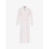 Ralph Lauren Womens Pink Shawl-collar Textured Fleece Long Robe