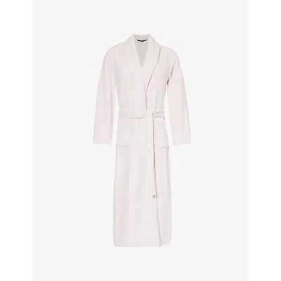 Ralph Lauren Womens Pink Shawl-collar Textured Fleece Long Robe In Pink