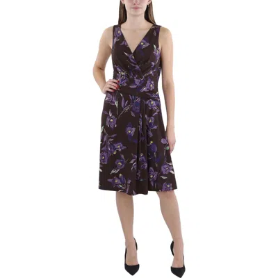 Ralph Lauren Womens Pleated Midi Cocktail And Party Dress In Multi